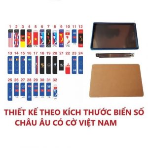 KHUNG BIỂN SỐ VUÔNG CỦA XE Ô TÔ BẰNG INOX CÓ CỜ VIỆT NAM