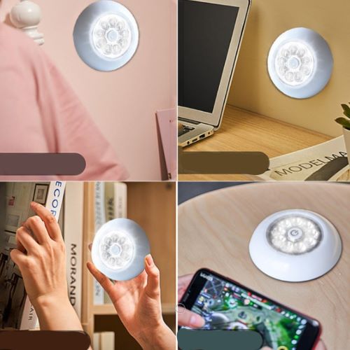 ĐÈN 9 LED CÓ CÔNG TẮC ON/OFF DÁN TƯỜNG , TỦ QUẦN ÁO , CỐP XE Ô TÔ SIÊU SÁNG