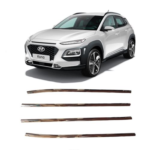 BỘ NẸP CHÂN KÍNH INOX DÀNH CHO XE HYUNDAI KONA 2019