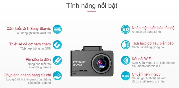 CAMERA HÀNH TRÌNH VIETMAP R4A NHẬN DIỆN BIỂN BÁO GIAO THÔNG