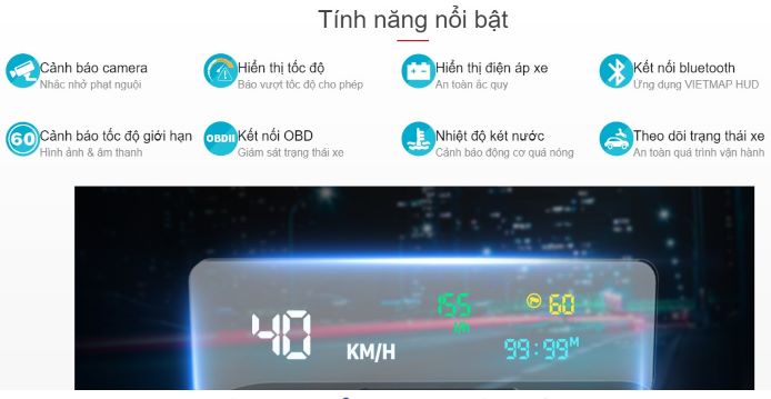 MÀN HÌNH HIỂN THỊ THÔNG MINH VIETMAP HUD H1X