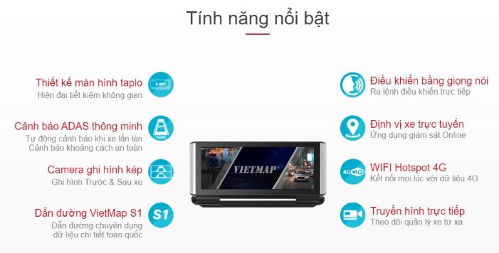 CAMERA HÀNH TRÌNH VIETMAP D22 TRỢ LÝ LÁI XE ĐA NĂNG