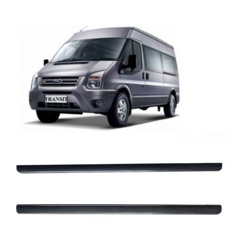 BỘ ỐP NẸP ĐỨNG VÂN CARBON TRANG TRÍ CỬA TRƯỚC XE FORD TRANSIT 2014-2020