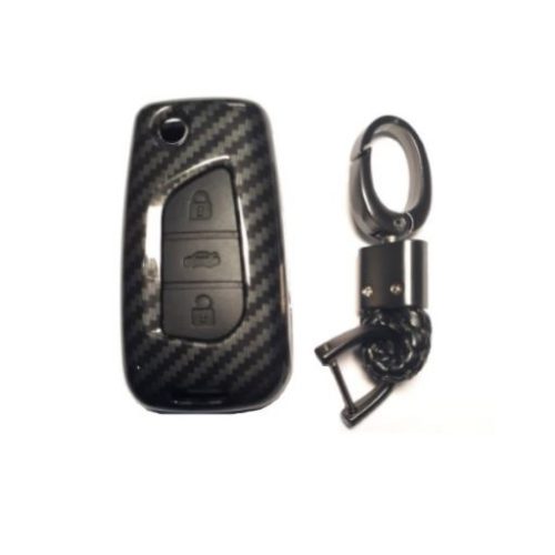 ỐP BỌC CHÌA KHÓA PHỦ VÂN CARBON XE TOYOTA FORTUNER,COROLLA ALTIS,INNOVA,HILUX,YARIS CÓ CHÌA