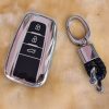 ỐP BỌC CHÌA KHÓA XE TOYOTA FORTUNER KÈM MÓC ĐEO INOX CAO CẤP